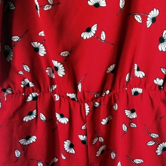 Stradivarius Red Floral Print Romper Playsuit - Picture 3 of 4
